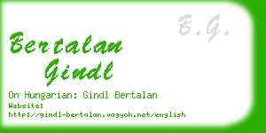 bertalan gindl business card